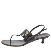 Pre-owned Leather sandals Gucci Vintage , Black , Dames