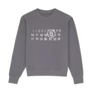 Logo Crewneck Sweaters Lange Mouwen MM6 Maison Margiela , Gray , Dames