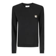 Logo Crew-Neck Sweatshirt Maison Kitsuné , Black , Dames