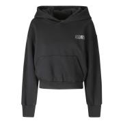 Geribde Jurk met Logo in Sweatshirt-stijl MM6 Maison Margiela , Black ...