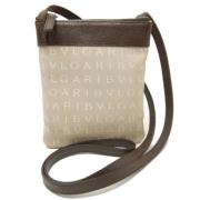 Pre-owned Fabric shoulder-bags Bvlgari Vintage , Beige , Dames