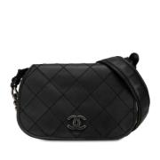 Pre-owned Leather shoulder-bags Chanel Vintage , Black , Dames