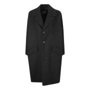 Klassieke enkellange jas met revers MM6 Maison Margiela , Black , Dame...