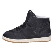 Leren Hoge Top Heren Sneakers D.a.t.e. , Black , Heren