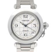 Pre-owned Stainless Steel watches Cartier Vintage , White , Dames