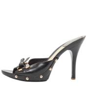 Pre-owned Leather sandals Dior Vintage , Black , Dames