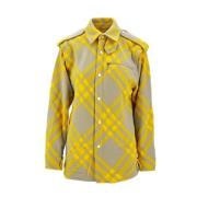 Gele Wollen Jas Aw20 Burberry , Yellow , Dames