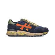 Blauwe Mick Oranje Logo Sneaker Premiata , Blue , Heren