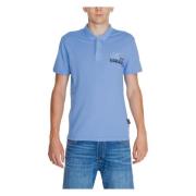 Lichtblauw Bedrukt Poloshirt Napapijri , Blue , Heren