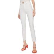 Witte High Waist Slim Fit Jeans Pinko , White , Dames