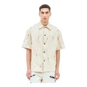 Rivet Denim Shirt Kusikohc , Beige , Heren