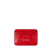 Rode Leren Kaarthouder Acne Studios , Red , Dames