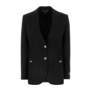 Oversize Zwart Wol Blazer Versace , Black , Dames