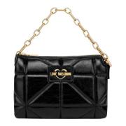 Zwarte Geometrische Schoudertas Love Moschino , Black , Dames