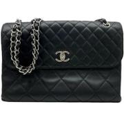 Pre-owned Leather chanel-bags Chanel Vintage , Black , Dames