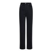 Zwarte Denim Hoge Taille Jeans Jacquemus , Black , Dames