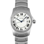 Pre-owned Stainless Steel watches Cartier Vintage , White , Dames