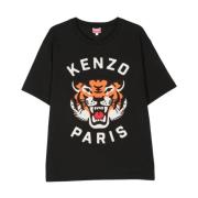 Zwarte T-shirts en Polos met Tijgermotief Kenzo , Black , Heren