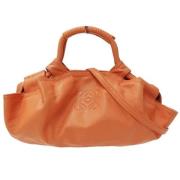 Pre-owned Leather handbags Loewe Pre-owned , Orange , Dames