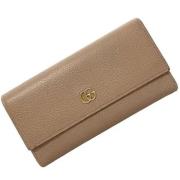 Pre-owned Leather wallets Gucci Vintage , Beige , Dames