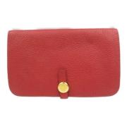 Pre-owned Canvas wallets Hermès Vintage , Red , Dames