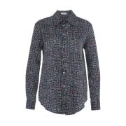 Blauwe Shirt met Print Himon's , Blue , Dames