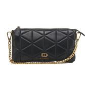 Zwarte leren clutch Lea La Carrie , Black , Dames