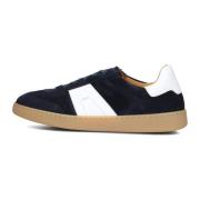 Blauwe Suède Lage Heren Sneakers Magnanni , Blue , Heren