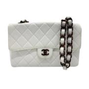 Pre-owned Leather chanel-bags Chanel Vintage , White , Dames