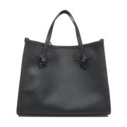 Zwarte Leren Mini Shopper Tas Gianni Chiarini , Black , Dames