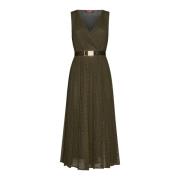 Geometrische Kant Midi Jurk Max Mara Studio , Green , Dames