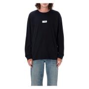 Zwarte Longsleeve Katoenen T-shirt MM6 Maison Margiela , Black , Heren