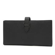 Pre-owned Leather wallets Hermès Vintage , Black , Dames