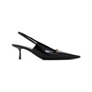 Zwarte Lakleren Slingback Pumps Saint Laurent , Black , Dames