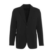 Zwarte Single-Breasted Blazer Aw24 Paolo Pecora , Black , Heren