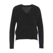 Zwart Angora Gebreide Kleding Aw24 Roberto Collina , Black , Dames