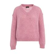 Roze Gebreide Trui Aw24 Roberto Collina , Pink , Dames