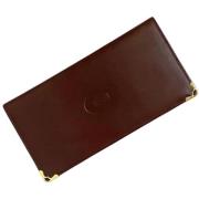 Pre-owned Leather wallets Cartier Vintage , Red , Dames