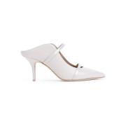 Witte Leren Pumps met Puntige Neus Malone Souliers , White , Dames