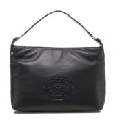 Zwarte Leren Shopper Tas La Carrie , Black , Dames