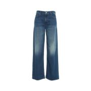 Blauwe Baggy Jeans Aw24 Mother , Blue , Dames