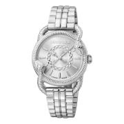 Stalen Analoge Horloge met Stalen Band Roberto Cavalli , Gray , Dames