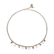 Metalen ketting met parel- en schedelhangers Alexander McQueen , Yello...