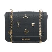 Zwarte Schoudertas Chic Stijl Love Moschino , Black , Dames