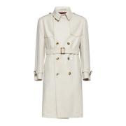 Beige Wolmix Trenchcoat Brunello Cucinelli , Beige , Heren