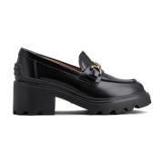 Leren Blokhak Instap Schoenen Tod's , Black , Dames