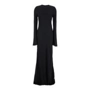 Zwarte Satijnen Maxi Jurk Rotate Birger Christensen , Black , Dames