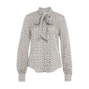 Elegante Witte Blouse met Sjaal Himon's , White , Dames