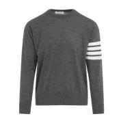 Grijze Sweater 4-Bar Pullover Thom Browne , Gray , Heren