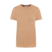 Stijlvolle Kameel Katoenen T-Shirt Max Mara , Beige , Dames